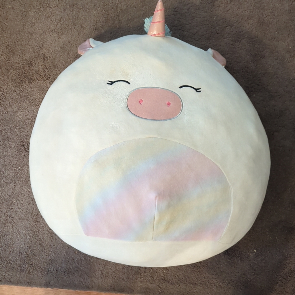 Squishmallows Unicorn Plush - Cream and Pink